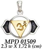 Ajna Brow Silver and 14k gold accents Chakra Pendant MPD1509 - Jewelry